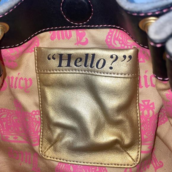 🖤🩷🩶 Rare Juicy Couture Handbag with Black Flowers and Gold Hardware Details - Picture 12 of 16